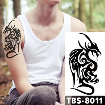 

12x19cm Waterproof Temporary Tattoo Men Fire Tatoo Eagle Dragon Lotus Mandala Totem Water Transfer Fake Tatto For Man Wom