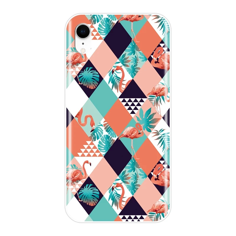 Модный чехол для телефона с фламинго iPhone 6 S 7 8 X XR XS Max силиконовый мягкий