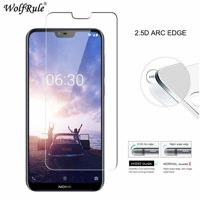 2PCS sFor Tempered Glass Nokia 6.1 Plus 9H Hardness Screen Protector For X6 Protective Film 5.8" | Мобильные телефоны и
