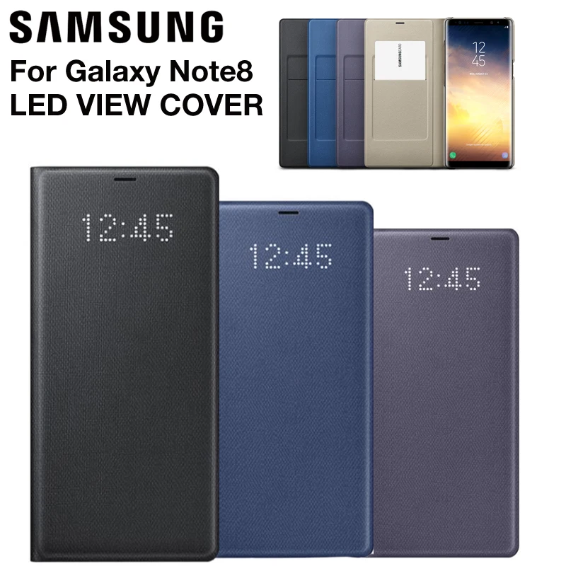 Samsung Original Samsung LED Smart Cover Phone Case View Cover For Samsung Galaxy Note 8 N9500 Note8 N950F Slim Flip Case