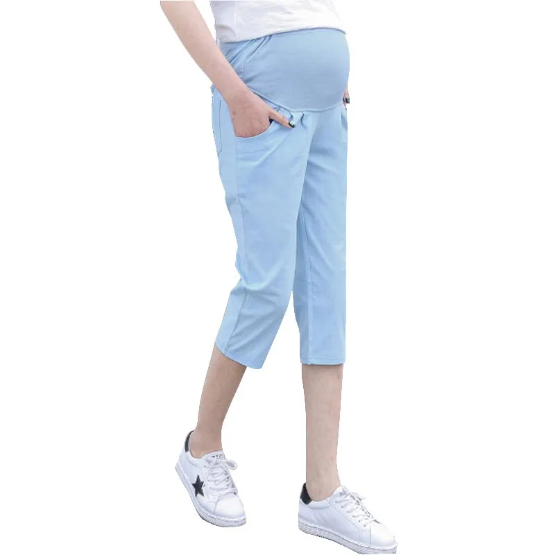 Cotton Loose Casual Maternity Pants Summer Ventilate Trousers For
