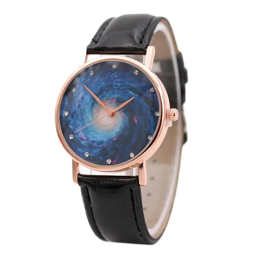 Women Watches Fashion Amazing Star Series pattern Leather Band Analog ...