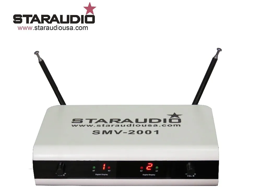 STARAUDIO 2CH Pro Беспроводной, двойной DJ Караоке микрофон гарнитуры Системы Mic SMV-2001B