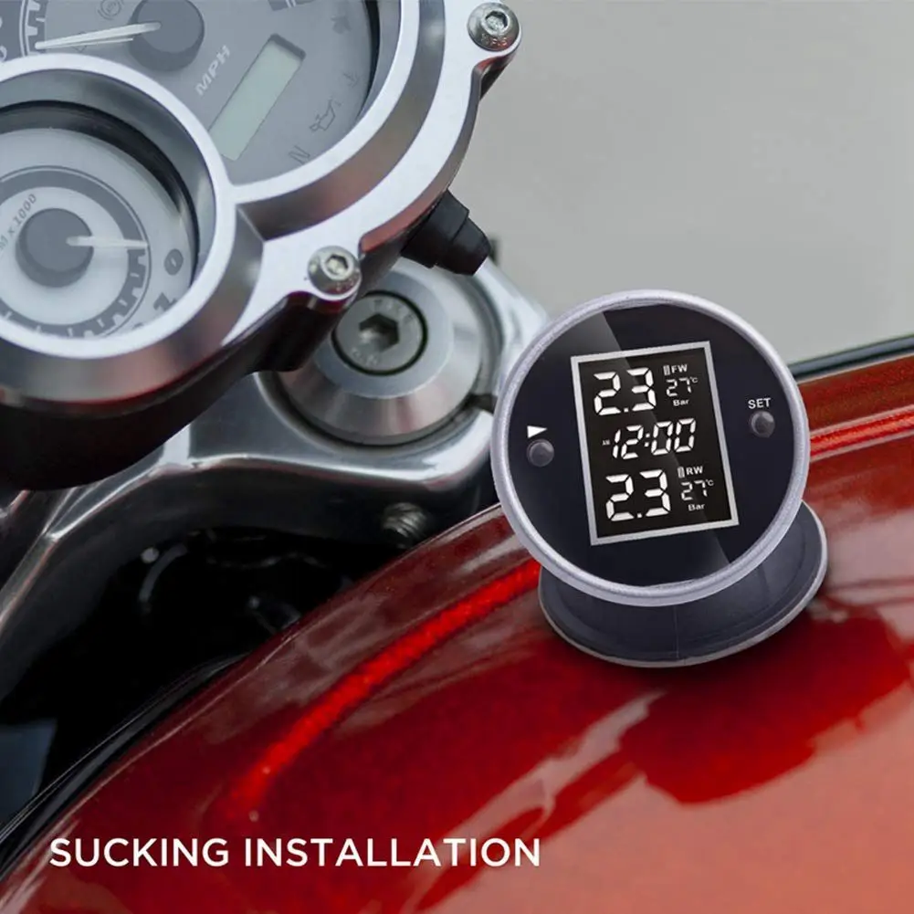 Wireless Motorcycle Tire Pressure Alarm Monitor System TPMS LCD Display Motor 2 External Sensor Temperature Alarm Wireless Motorcycle Tire Pressure Alarm Monitor System TPMS LCD Display Motor 2 External Sensor Temperature Alarm