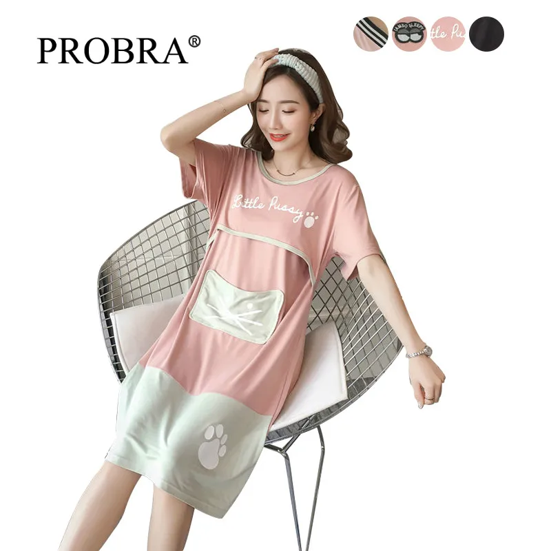 

Maternity Dresses Casual - Feeding Suit Cartoon Breastfeeding Clothes Cotton Nursing Pijamas Dress L vestidos de fiesta de noche