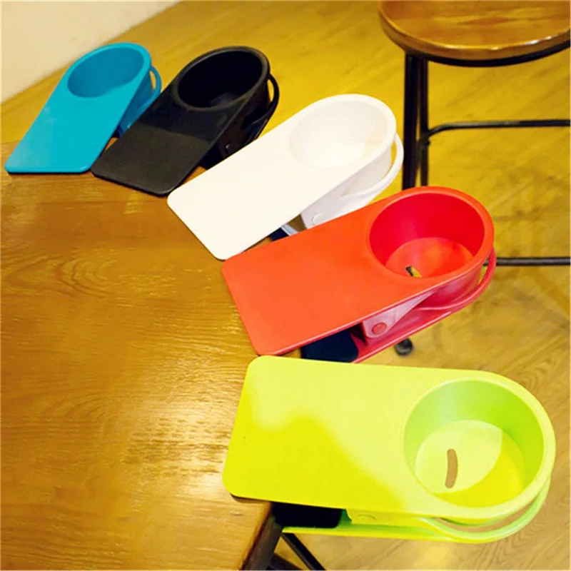 المنقذ مكتب كأس حامل كليب ABS مكتب المشروبات المشروبات Cupholder البلاستيك المنزل الجدول تخزين رفوف لا تسرب