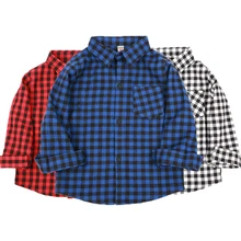 Детская одежда; хлопковые рубашки в клетку для мальчиков; сезон осень-весна; модные топы с длинными рукавами для маленьких мальчиков; рубашка для мальчиков в английском стиле