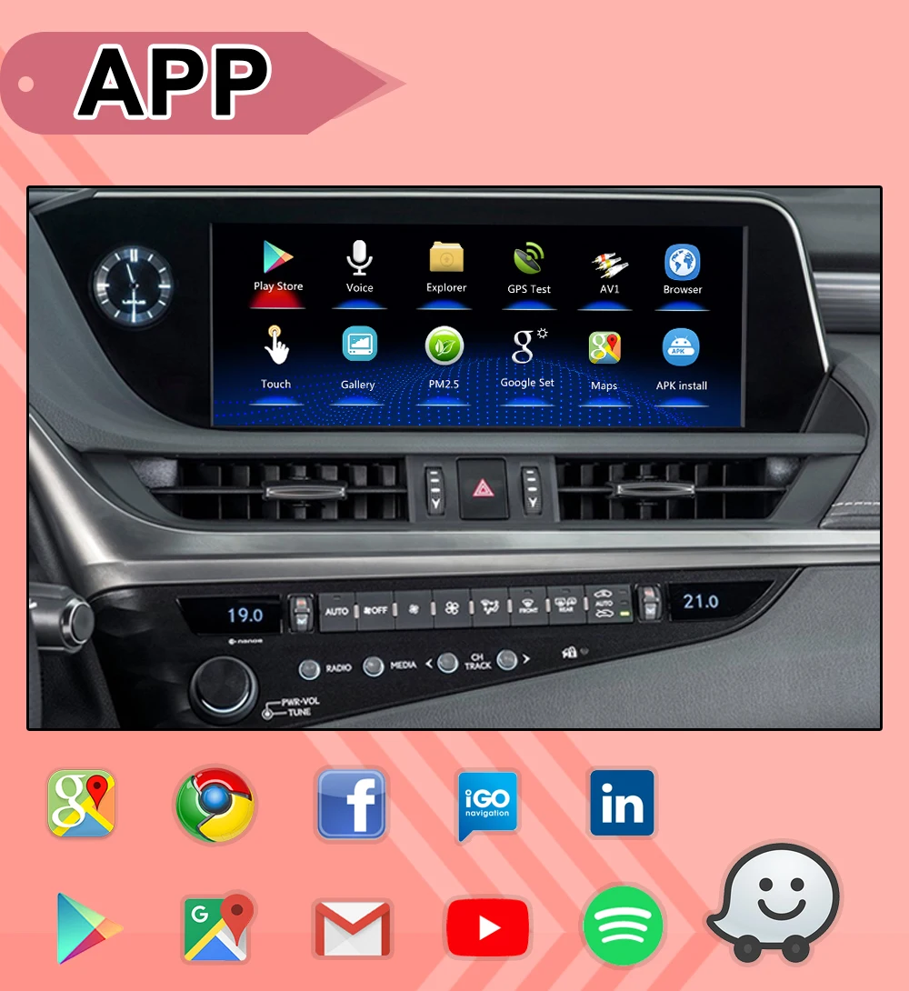 Lsailt Android 7,1 gps навигационная коробка видео интерфейс для Lexus LX570 2013- с Iphone/Android Auto carplay dongle