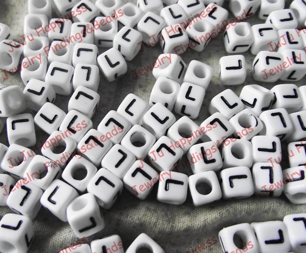 

100Pcs/Lot Acrylic Single Alphabet /Letter L Cube Beads,DIY Loose Beads 6x6mm 737