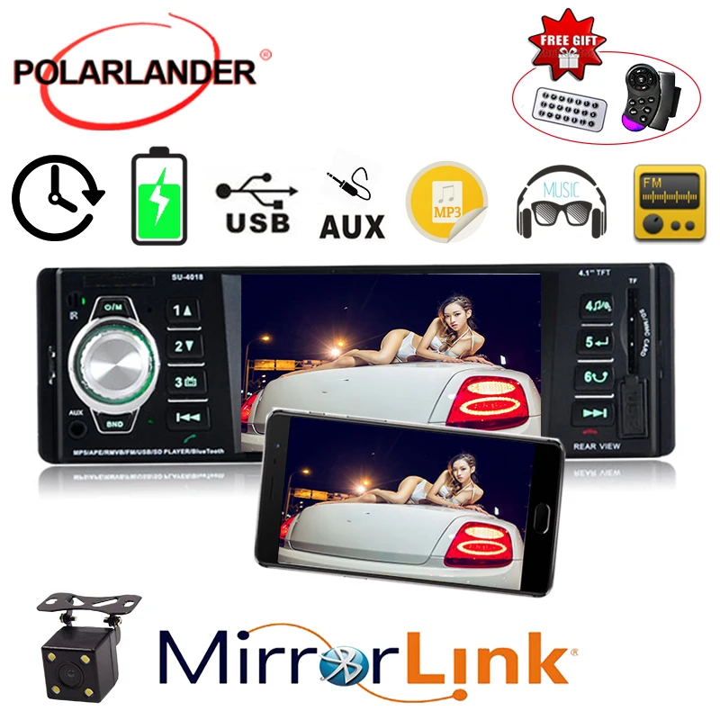 

USB/SD/AUX mp5 player radio cassette player stereo 1 din Bluetooth FM Autoradio car radio 4.1 inch TFT screen auto tapes