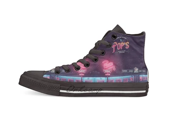 

Pop's Diner Casual High Top Canvas shoes sneakers Light Walking Shoes