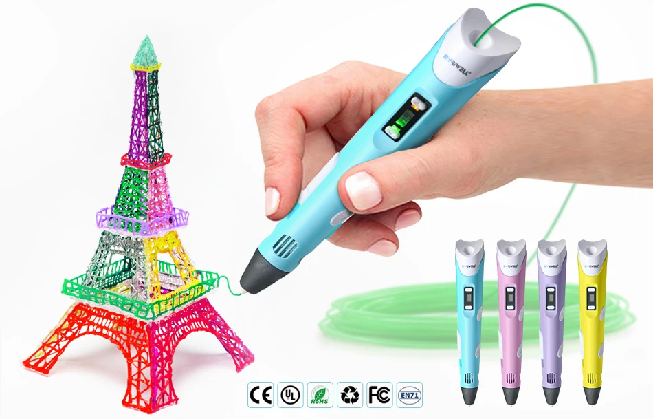 Myriwell 3d ручки+ 10*5 м ABS нити, креативная 3d Ручка doodler детские подарки 3d Рисование pen-3d Ручка 3d модель