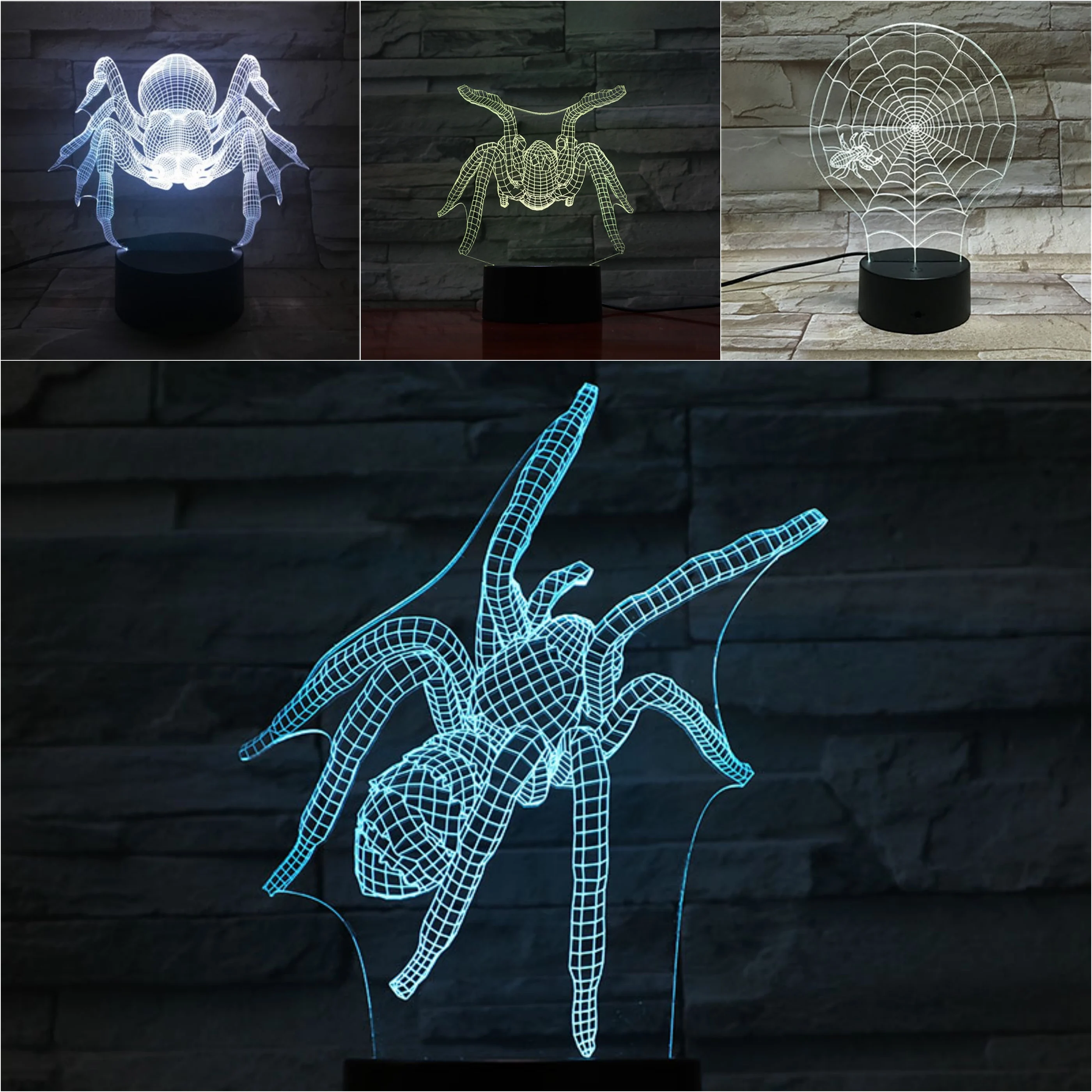 

Animal Spider 3D Lamp Touch Sensor Flycatcher Decorative Lamp Child Kids Baby Kit Nightlight Araneid Led Night Light Fly flap