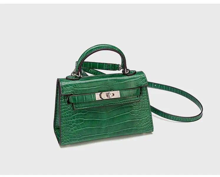 

Women Bag New Crocodile Pattern Double Lock Mini Small Square Summer 2019 Tote Famous Brand Crossbody Leather Luxury Clutch Sac