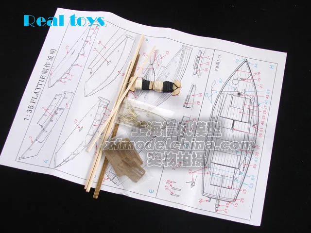 RealTS классическая деревянная парусная лодка в сборе Набор материала мини "плоская" парусная лодка модель Aficionados масштаб 1/35