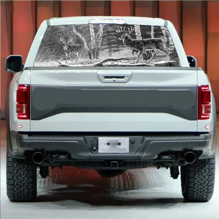 Detail Feedback Questions About 22 X65 Rear Window Graphic Decal 22 X65 Rear Window Graphic Decal Forest Animals Deer Hunting Sticker For