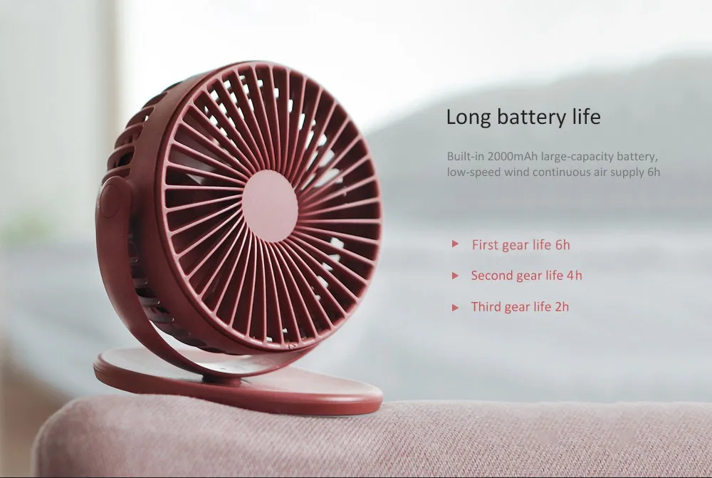 Xiaomi SOLOVE Clip-on Fan 360 градусов вращающийся мини 3 скорости 5 лезвий Ручной USB Электрический вентилятор для студенческого общежития Офис Дом