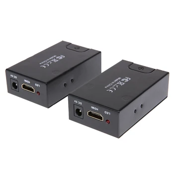

HDMI over CAT6 Cable HDMI Extender Transmitter Receiver Over CAT6 RJ45 Ethernet Cable Support HDMI 3D for TV Projector DVD