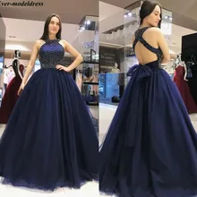 Темно-синее бальное платье, бальное платье,, греческое платье с вырезом, кристально Расшитое Бисером, открытая спина, длина до пола, милые вечерние платья для выпускного вечера для девочек 16 лет