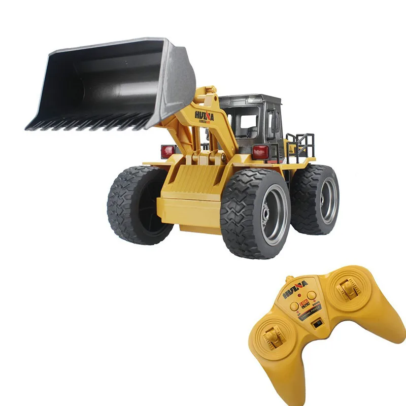 RC Truck Alloy Shovel Loader 6CH 4WD Wheel Loader Metal Remote Control Bulldozer Construction Vehicles For Kids Hobby Toys Gifts