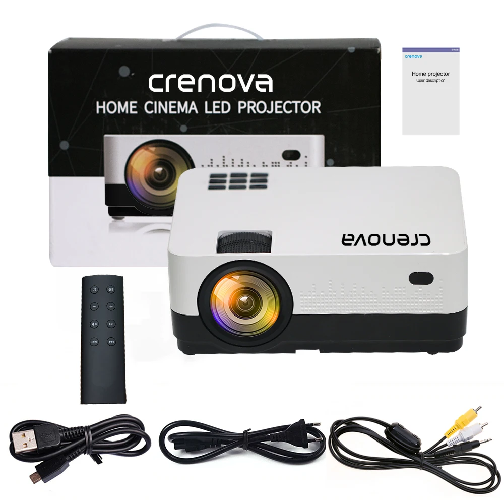 CRENOVA 2019 más nuevo Led proyector HD 1280*728 Android 6,1 OS 4300 lúmenes de cine en casa película proyector con WIFI Bluetooth - 6