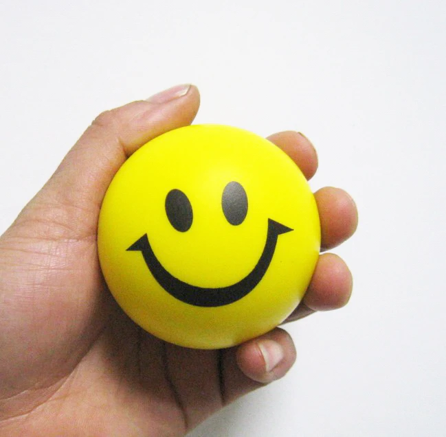 yellow smiley face stress ball