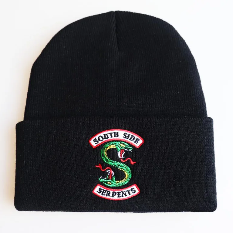 Ривердейл "South Side serpents" шляпы для косплея унисекс Арчи шапочка Кепки мягкие зимние вязанные вышивка шляпа