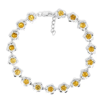 

Qi Xuan_Free Shipping Fashion Yellow Stone Elegant Bracelets_925 Solid Silver Fashion Bracelets_Manufacturer Directly Sales
