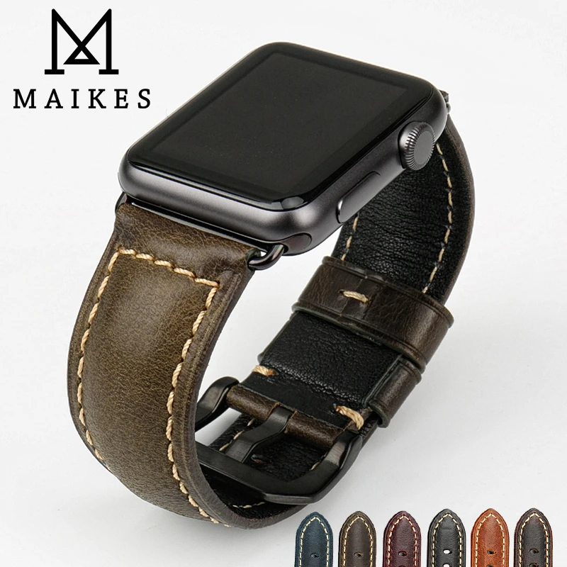 Ремешок из натуральной кожи для apple watch band 44 мм 40 42 38 series 4/3/2/1 iwatch|bracelet for watch|genuine leather