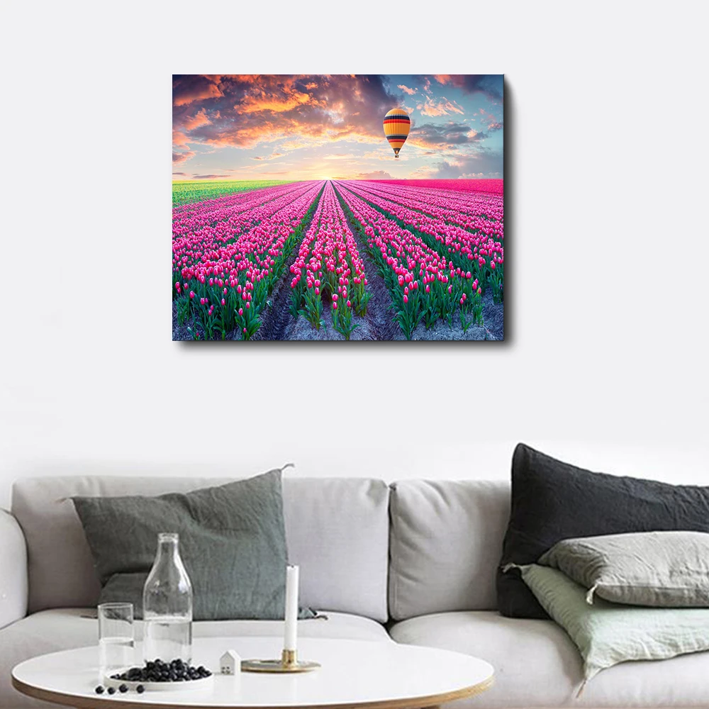 

Hot Air Balloon Outside Wall Art Garden Posters and Prints Canvas Painting For Wedding Living Room Bedroom Home Decor No Frame
