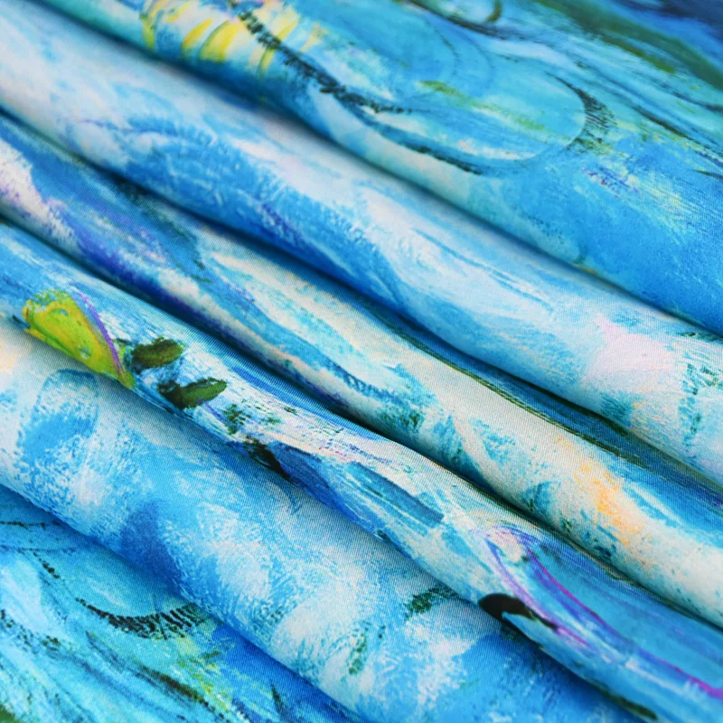 Yilijin шарф из натурального шелка для женщин Клода монета известные масляные краски цифровое печатное искусство шелковая шаль и обертывание 160x45 см