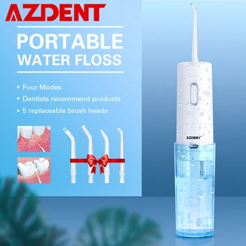 

AZ-008 Pro Portable Fold Oral Irrigator 4 Modes Water Dental Flosser USB Rechargeable Water Jet Floss Waterproof 210ml+5 Jet Tip