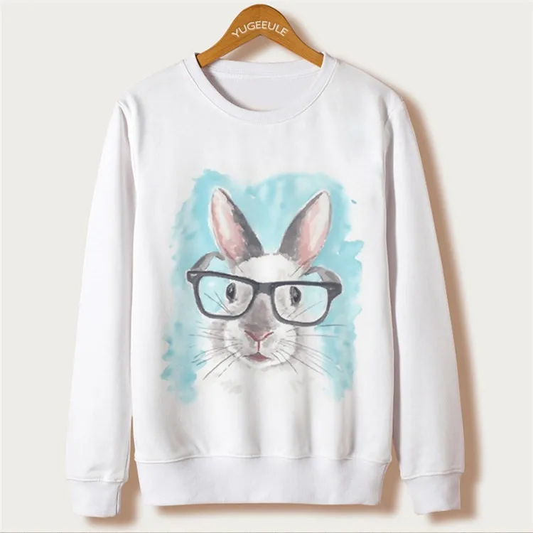 Animal Rabbit Print Sweatshirts Full Sleeve O-Neck White Kawaii Hoodies New Fashion Sweatshirts Autumn Harajuku Loose Pullovers 15 Animal Rabbit Print Sweatshirts Full Sleeve O-Neck White Kawaii Hoodies New Fashion Sweatshirts Autumn Harajuku Loose Pullovers 15