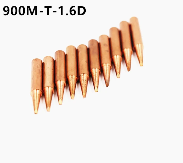 SZBFT 10X бессвинцовый паяльник наконечники для сварки 900M-T-1.6D для Hakko 936 - Цвет: Золотой