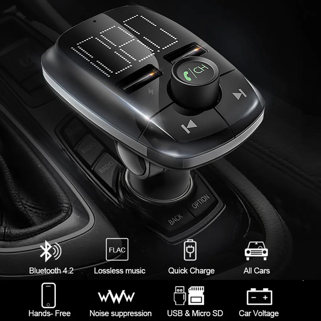 Multifunction Wireless Bluetooth FM Transmitter MP3 Player Fast Charger Radio Adapter Car Kit vintage radio car mp3 player Auto