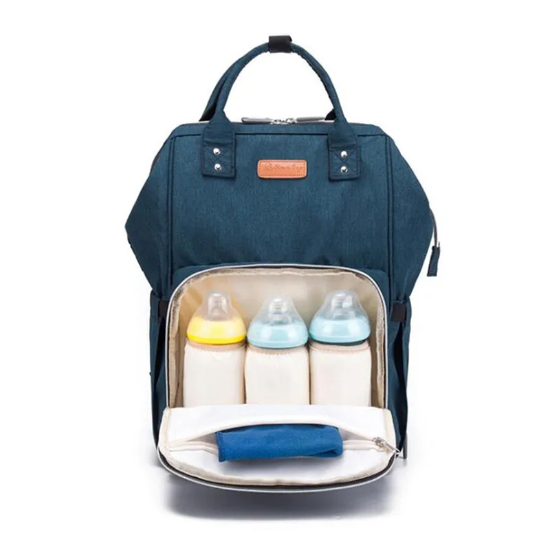 Ankommling USB интерфейс пеленки сумка для беременных подгузник сумка для детской коляски сумка большой емкости для кормления рюкзак для путешествий влажная сумка - Цвет: Navy blue