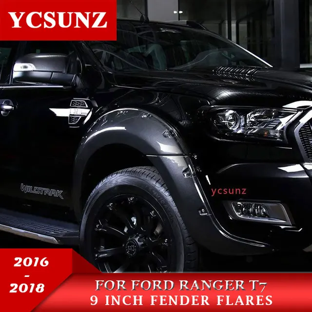 9 Inch Carbon Fiber Fender Flares Mudguards Wheel Arch For Ford 9 Inch Carbon Fiber Fender Flares Mudguards Wheel Arch For Ford Ranger T7 Wildtrak 2016 2017 2018 Double Cabin