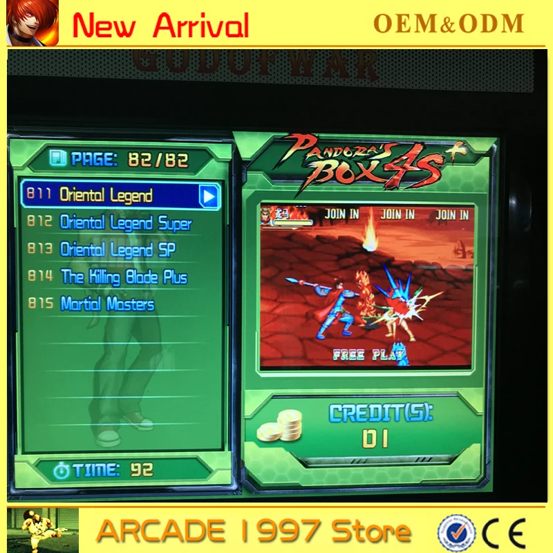 

Original pandora's box 4s plus 815 in 1 Jamma Arcade Mutligame Board 815in1