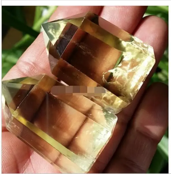 

wangfafa8800002051++2pc NATURAL Citrine QUARTZ CRYSTAL WAND POINT HEALING