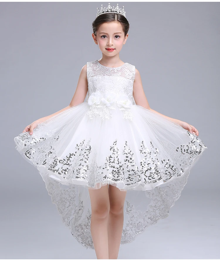 Белое платье принцессы для девочек от 3 до 14 лет, нарядное платье для девочек 7 seconds fish, детское Брендовое праздничное платье vestidos
