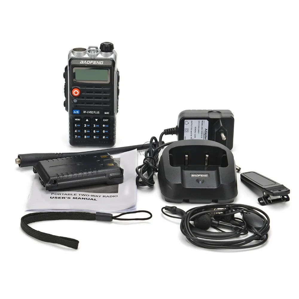 2 упак./лот baofeng UV-B2Plus иди и болтай walkie talkie 8 Вт 10 км мобильное радио CB dual band 136-174/400-520 МГц 4800 мАч UV5RX охоты Ham радио