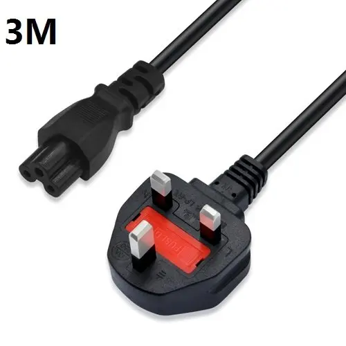 

UK Plug 3M/10FT 3 Prong Cord Power Cable Lead For Laptop PC Adapter Computer Monitors TVS Projectors Printers and More