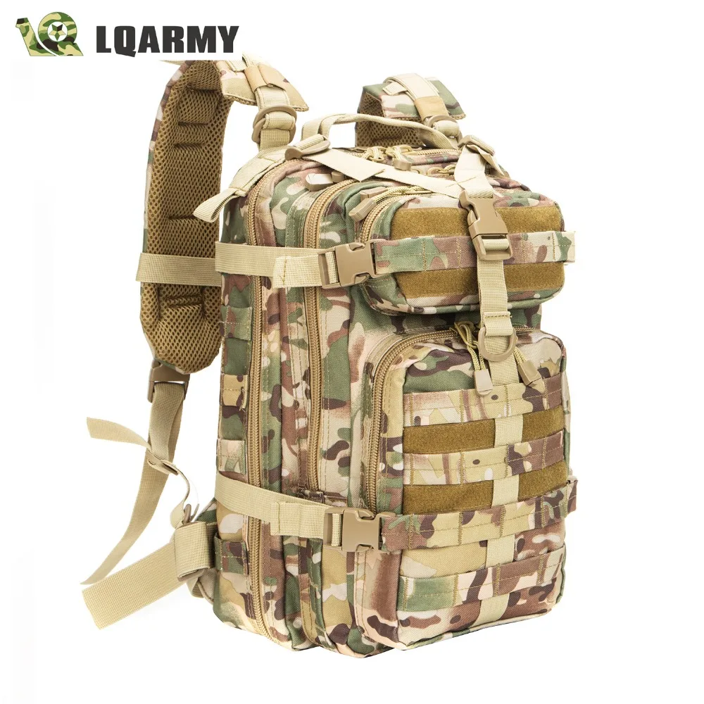 LQARMY Military Tactical Backpack Lightweight Small Bag Outdoor Camping
