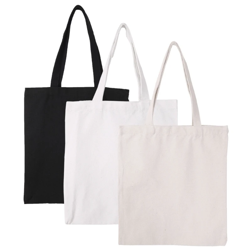 THINKTHENDO DIY bolso de totalizador de la lona para mujer tela de compras bolsas de hombro en blanco regalo hecho a mano bolsos THINKTHENDO DIY bolso de totalizador de la lona para mujer tela de compras bolsas de hombro en blanco regalo hecho a mano bolsos
