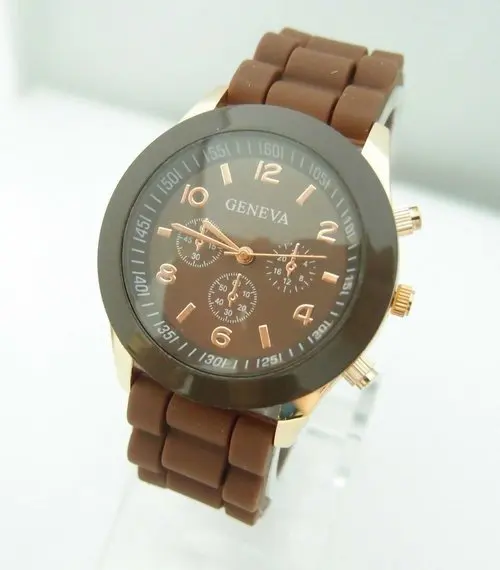 Горячая Распродажа Geneva Брендовые женские силиконовые часы Дамская мода платье кварцевые наручные часы женские часы GV008