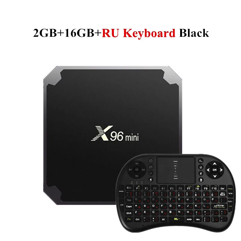 X96 Мини Android 7.1.2 ТВ BOX 2 Гб 16 GB 1 GB 8 GB Smart S905W 4 ядра Suppot H.265 UHD 4 K 2,4 ГГц Wi-Fi X96mini Smart ТВ коробка - Цвет: 2GB 16GB RU Keyboard