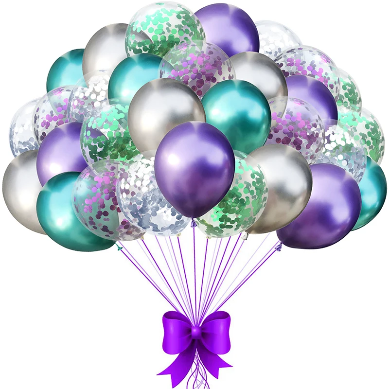 

30pcs 12Inch Confetti Latex Mermaid Balloons Metallic Baloons Mermaid Birthday Wedding Party Decoration Supplies