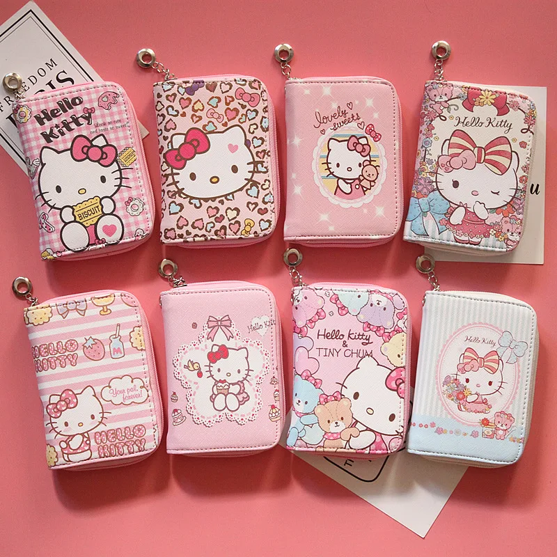 Короткий кошелек на молнии с милым кошельком из мультфильма kitty женский нулевым