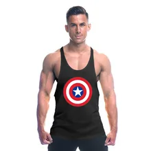 Muscleguys Капитан Америка Одежда для спортзала для бодибилдинга майка мужская нательная футболка для фитнеса Тяжелая атлетика жилеты, топы без рукавов