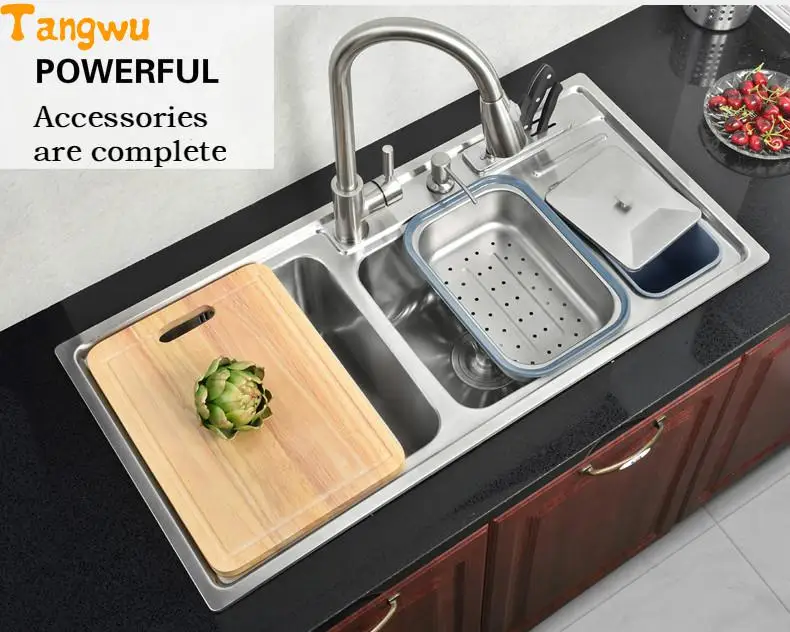 

Kitchen Sinks Tangwu kitchen wash basin with knife knife, 304 stainless steel Kitchen Sinks